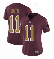 Womens Nike Washington Redskins 11 Alex Smith Burgundy RedGold Number Alternate 80TH Anniversary Vapor Untouchable Elite Player NFL Jersey