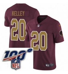 Youth Nike Washington Redskins 20 Rob Kelley Burgundy RedGold Number Alternate 80TH Anniversary Vapor Untouchable Limited Stitched 100th anniversary Neck P