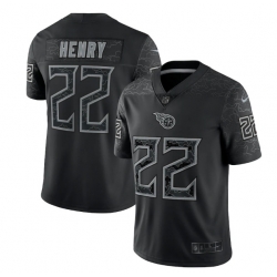 Men Tennessee Titans 22 Derrick Henry Black Reflective Limited Stitched Football Jersey