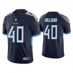 Men Tennessee Titans 40 Dontrell Hilliard Navy Vapor Untouchable Stitched Jersey