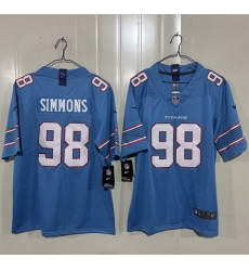 Men Tennessee Titans 98 Jeffery Simmons Light Blue 2026 Vapor Limited Stitched Football Jersey Men Tennessee Titans 98 Jeffery Simmons Light Blue 2026 Vapor Limited Stitched Football Jersey