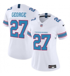 Women Tennessee Titans 27 Eddie George White 2026 F U S E Vapor Limited Stitched Football Jersey Women Tennessee Titans 27 Eddie George White 2026 F U S E Vapor Limited Stitched Football Jersey