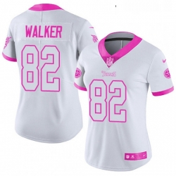 Womens Nike Tennessee Titans 82 Delanie Walker Limited WhitePink Rush Fashion NFL Jersey