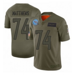 Womens Tennessee Titans 74 Bruce Matthews Limited Camo 2019 Salute to Service Football Jersey