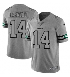 Nike Jets 14 Sam Darnold 2019 Gray Gridiron Gray Vapor Untouchable Limited Jersey