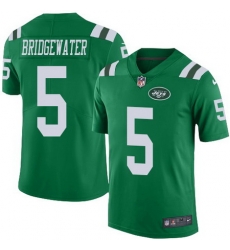 Nike Jets #5 Teddy Bridgewater Green Mens Stitched NFL Limited Rush Jersey