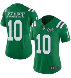 Nike Jets #10 Jermaine Kearse Green Womens Stitched NFL Limited Rush Jersey