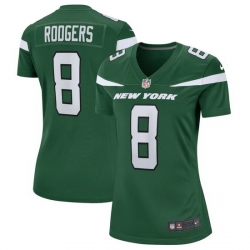 Women New York Jets 8 Aaron Rodgers Green Stitched Game Football Jersey