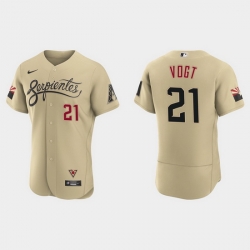 Arizona Diamondbacks 21 Stephen Vogt Men Nike 2021 City Connect Authentic MLB Jersey Gold