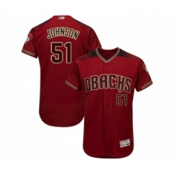 Men Arizona Diamondbacks 51 Randy Johnson Red Alternate Authentic Collection Flex Base Baseball Jersey