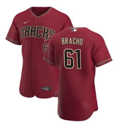 Men Arizona Diamondbacks 61 Silvino Bracho Men Nike Crimson Flex Base Alternate Team MLB Jersey