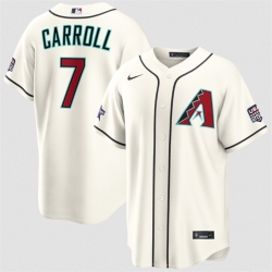 Men Arizona Diamondbacks  7 Corbin Carroll Cream 2026 All Star Game   USA 250 Patch Stitched Baseball Jersey