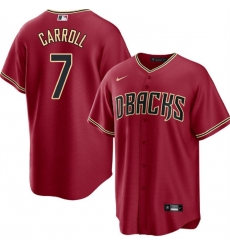 Men Arizona Diamondbacks 7 Corbin Carroll Red Cool Base Stitched Baseball Jersey