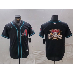 Men Arizona Diamondbacks Black Team Big Logo Cool Base Stitched Baseball Jersey