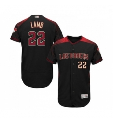 Mens Arizona Diamondbacks 22 Jake Lamb Black Alternate Authentic Collection Flex Base Baseball Jersey