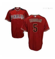 Mens Arizona Diamondbacks 5 Eduardo Escobar Replica Red Brick Alternate Cool Base Baseball Jersey 