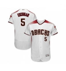 Mens Arizona Diamondbacks 5 Eduardo Escobar White Home Authentic Collection Flex Base Baseball Jersey