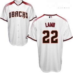 Mens Majestic Arizona Diamondbacks 22 Jake Lamb Authentic White Home Cool Base MLB Jersey 