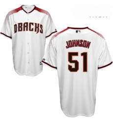 Mens Majestic Arizona Diamondbacks 51 Randy Johnson Replica White Home Cool Base MLB Jersey