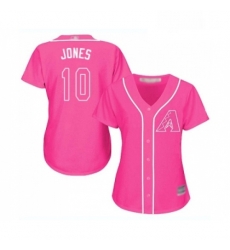 Womens Arizona Diamondbacks 10 Adam Jones Replica Pink Fashion Baseball Jersey 