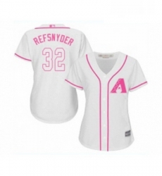 Womens Arizona Diamondbacks 32 Rob Refsnyder Replica White Fashion Baseball Jersey 