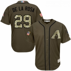 Youth Majestic Arizona Diamondbacks 29 Jorge De La Rosa Authentic Green Salute to Service MLB Jersey 