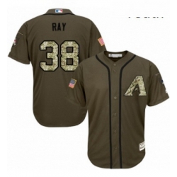 Youth Majestic Arizona Diamondbacks 38 Robbie Ray Replica Green Salute to Service MLB Jersey 