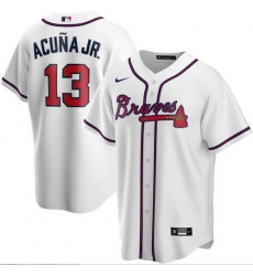 Braves 13 Ronald Acuna Jr  White 2020 Nike Cool Base Jersey