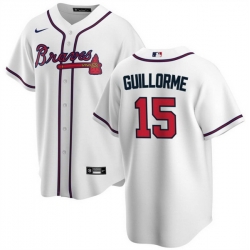 Men Atlanta Braves 15 Luis Guillorme White Cool Base Stitched Baseball Jersey