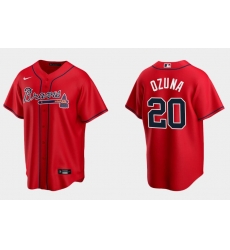 Men Atlanta Braves 20 Marcell Ozuna Red Cool Base Stitched Jersey