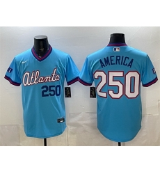 Men Atlanta Braves 250 America Powder Blue 2026 City Connect Stadium Stitched Baseball Jersey Men Atlanta Braves 250 America Powder Blue 2026 City Connect Stadium Stitched Baseball Jersey