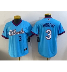Youth Atlanta Braves 3 Dale Murphy Powder Blue 2026 City Connect Stadium Stitched Baseball Jersey Youth Atlanta Braves 3 Dale Murphy Powder Blue 2026 City Connect Stadium Stitched Baseball Jersey