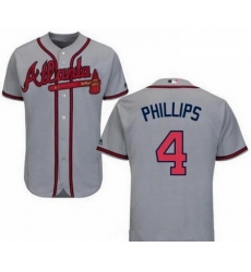 Youth Atlanta Braves #4 Brandon Phillips Gray Road Cool Base Jersey