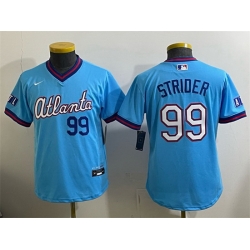 Youth Atlanta Braves  99 Spencer Strider Powder Blue 2026 City Connect Stadium Stitched Baseball Jersey