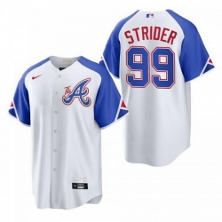 Youth Atlanta Braves 99 Spencer Strider White 2023 City Connect Stitched Baseball Jersey