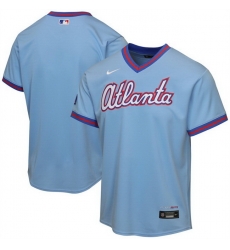 Youth Atlanta Braves Blank Powder Blue 2026 City Connect Stadium Stitched Baseball Jersey
