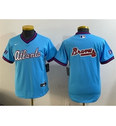 Youth Atlanta Braves Team Big Logo Powder Blue 2026 City Connect Stadium Stitched Baseball Jersey Youth Atlanta Braves Team Big Logo Powder Blue 2026 City Connect Stadium Stitched Baseball Jersey