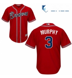 Youth Majestic Atlanta Braves 3 Dale Murphy Replica Red Alternate Cool Base MLB Jersey