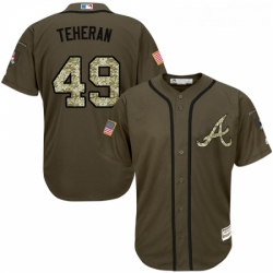 Youth Majestic Atlanta Braves 49 Julio Teheran Replica Green Salute to Service MLB Jersey