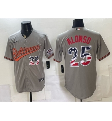 Men Baltimore Orioles  25 Pete Alonso Grey USA 250 Fourth of July Home Stitched Baseball Jersey