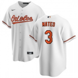 Men Baltimore Orioles 3 Jorge Mateo White Cool Base Stitched Jersey