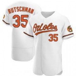 Men Baltimore Orioles 35 Adley Rutschman White Flexbase Jersey