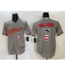Men Baltimore Orioles 7 Jackson Holliday Grey USA 250 Fourth of July Home Stitched Baseball Jersey Men Baltimore Orioles 7 Jackson Holliday Grey USA 250 Fourth of July Home Stitched Baseball Jersey