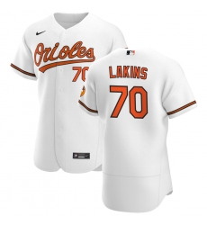 Men Baltimore Orioles 70 Travis Lakins Sr  Men Nike White Home 2020 Flex Base Player MLB Jersey