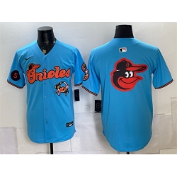 Men Baltimore Orioles Team Big Logo Blue With Patch Vapor Premier Limited Stitched Baseball Jersey