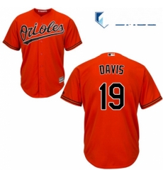 Mens Majestic Baltimore Orioles 19 Chris Davis Replica Orange Alternate Cool Base MLB Jersey