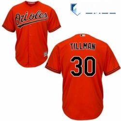 Mens Majestic Baltimore Orioles 30 Chris Tillman Replica Orange Alternate Cool Base MLB Jersey