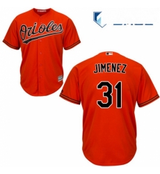 Mens Majestic Baltimore Orioles 31 Ubaldo Jimenez Replica Orange Alternate Cool Base MLB Jersey