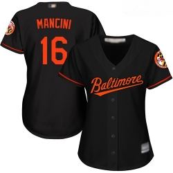 Orioles #16 Trey Mancini Black Women Alternate Stitched Baseball Jersey