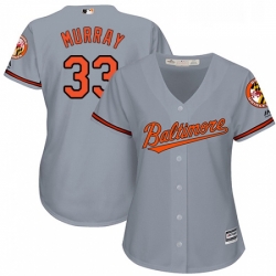 Womens Majestic Baltimore Orioles 33 Eddie Murray Replica Grey Road Cool Base MLB Jersey